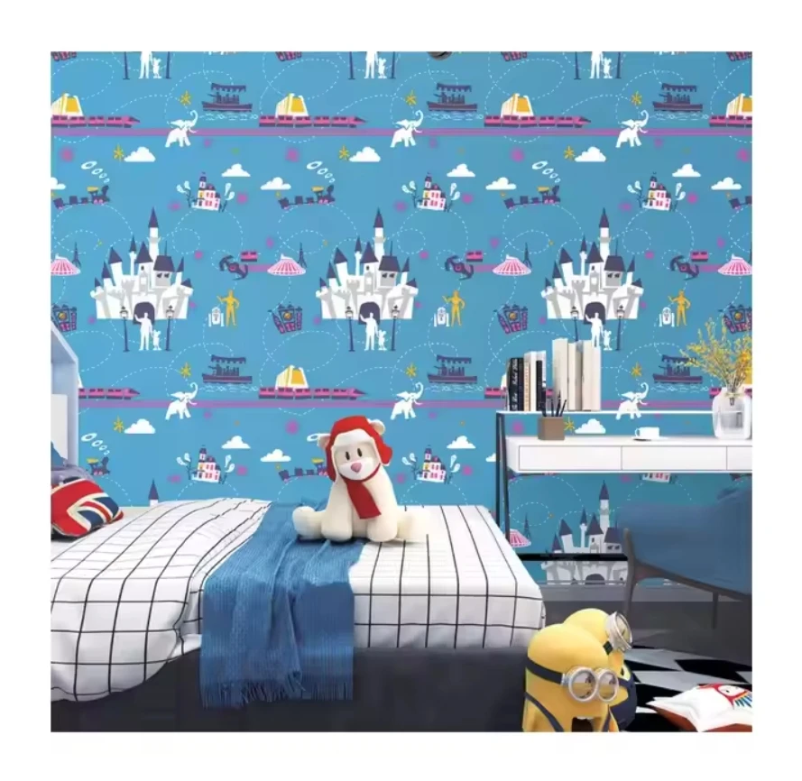 Kids School Wall Decoration Paper Baby Children Wallpaper Print 3d PVC Animal Print Graphic Design Modern Waterproof Wallpaper