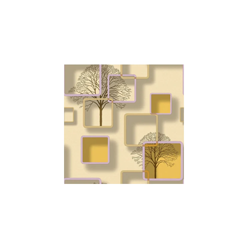Modern Chinese New Design 3D Style PVC Wallpapers Geometric Pattern Metallic for Living Room and Bedroom Use