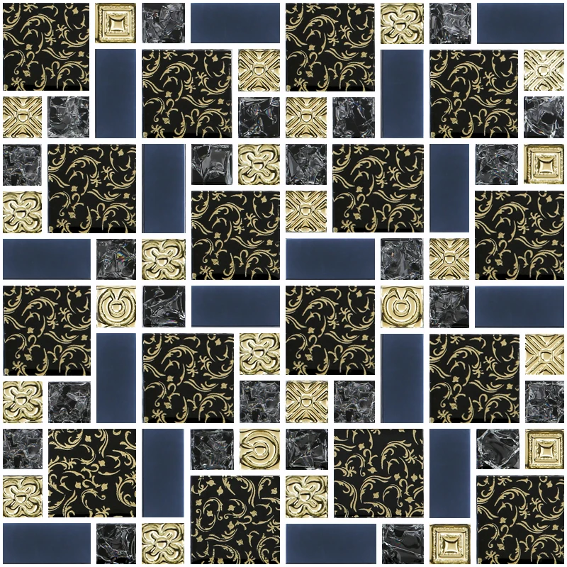 Best-selling Luxury Textured Glass Mosaic 300x300 Mosaic Art Suitable for Villa Home Decoration