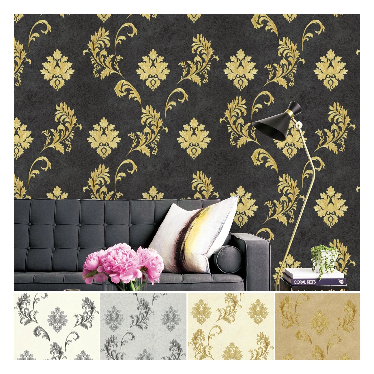 Custom Modern Style 3D Vinyl Wallpaper for Home Decoration Waterproof Design for Bedroom & Living Room