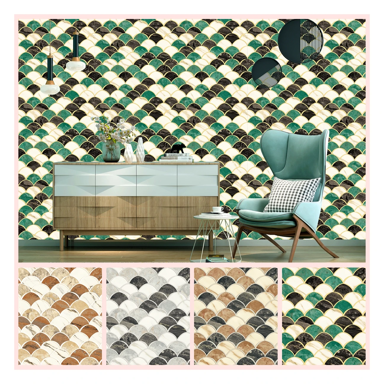 Custom Modern Style 3D Vinyl Wallpaper for Home Decoration Waterproof Design for Bedroom & Living Room