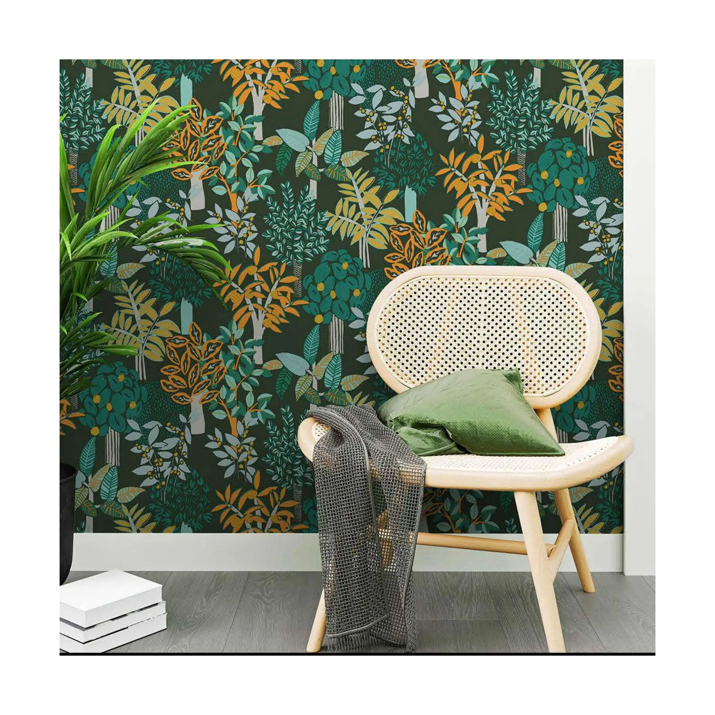 Modern Style 3D PVC Wallpapers Factory Direct Floral Nature Flower Pattern Waterproof for Home Living Room Use