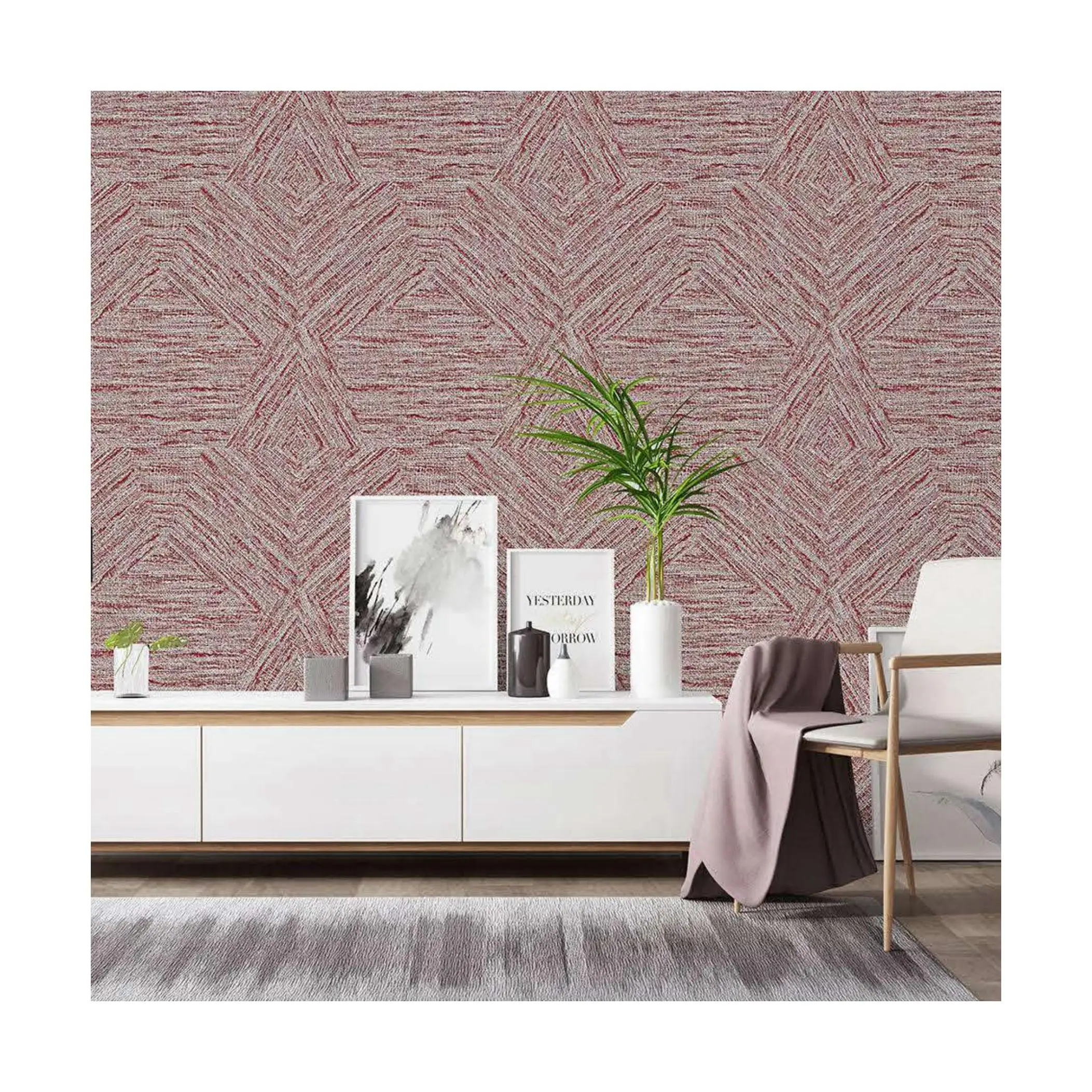 Modern Style 3D PVC Wallpapers Factory Direct Floral Nature Flower Pattern Waterproof for Home Living Room Use