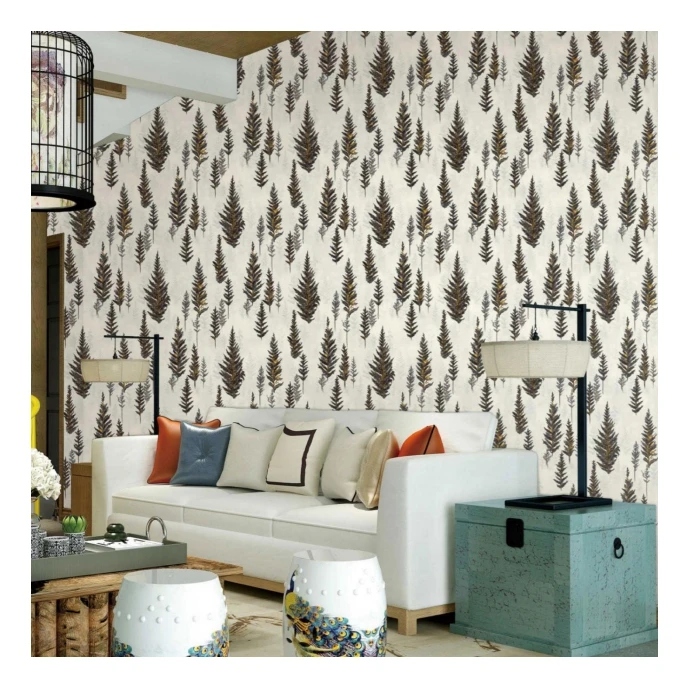 Modern Design Popular in Pakistan Wallpaper Pvc Wallcovering, Golden Foil Bronzing Wallpaper