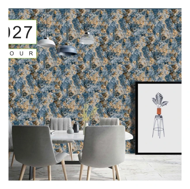 Modern Design Popular in Pakistan Wallpaper Pvc Wallcovering, Golden Foil Bronzing Wallpaper