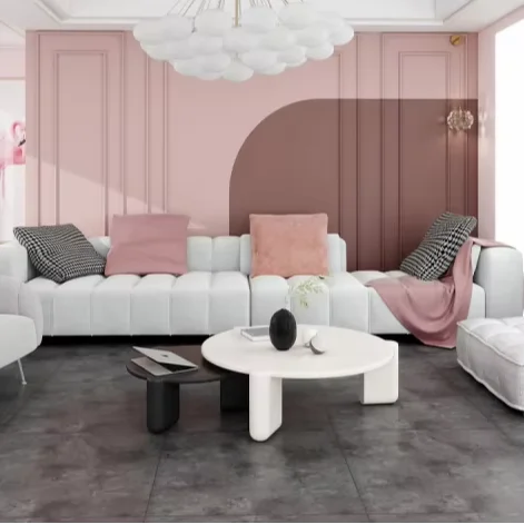 Best-Selling 600*600mm 3D Design PVC LVT Vinyl Floor Sticker 4mm Wear Resistant Indoor Vinyl Bedroom Garage Graphic Design