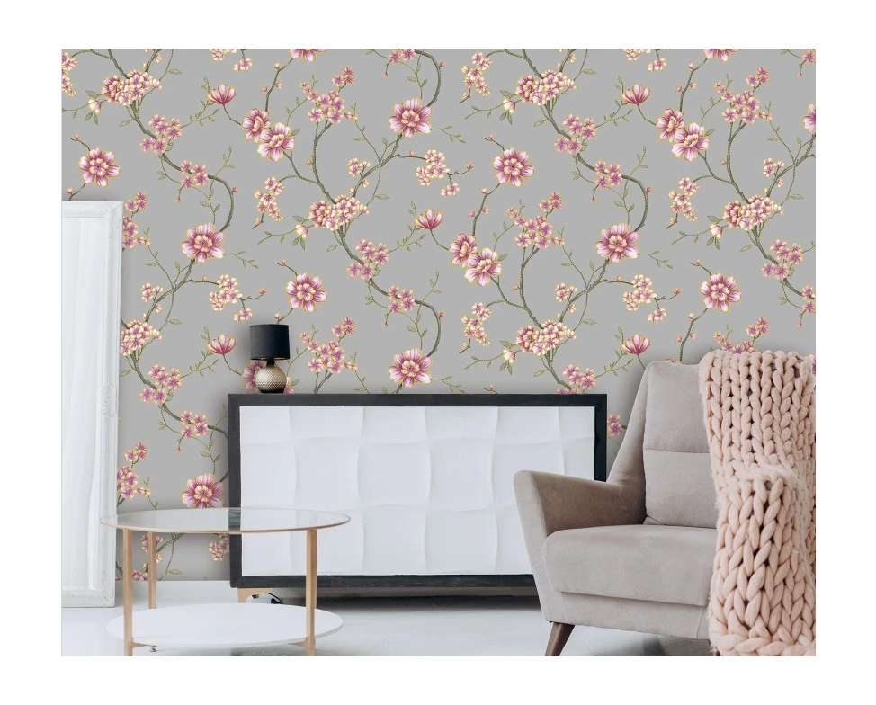Cheap Price Custom Peel and Stick Kitchen Wallpapers, Bathrooms Modern Kitchen Wallpaper Pvc Living Room Graphic Design Floral