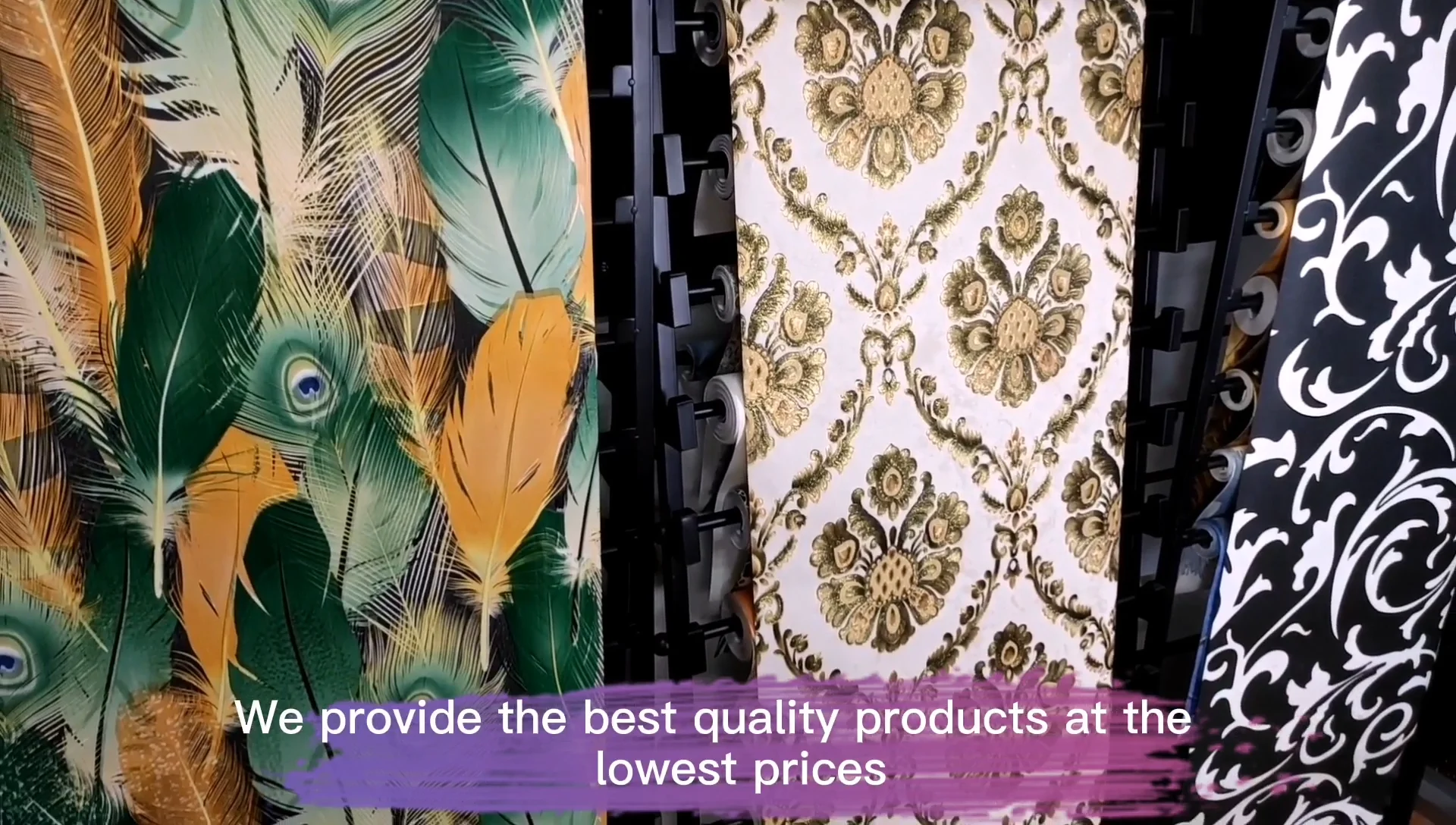 Modern Floral Design 3D Universal PVC Wallcovering Green Colour Waterproof Paper Wallpaper for Living Room Walls