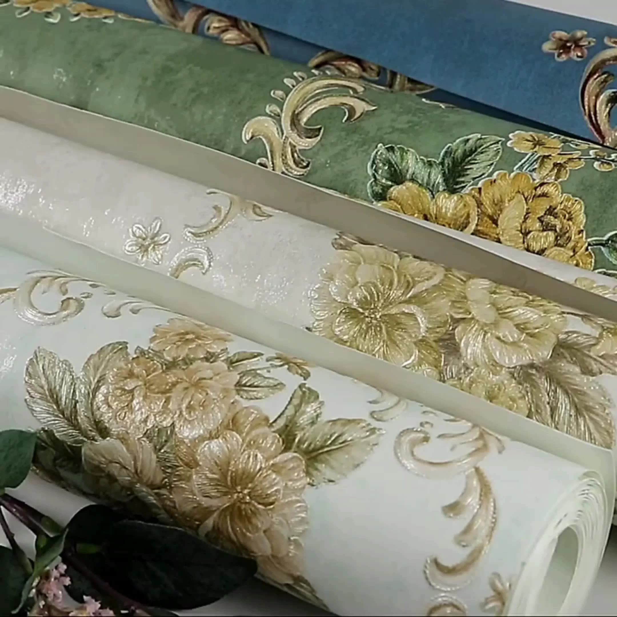 China Designs Deep Embossed Chinese Painting Wallpaper, 3d Geometric Wallpaper China