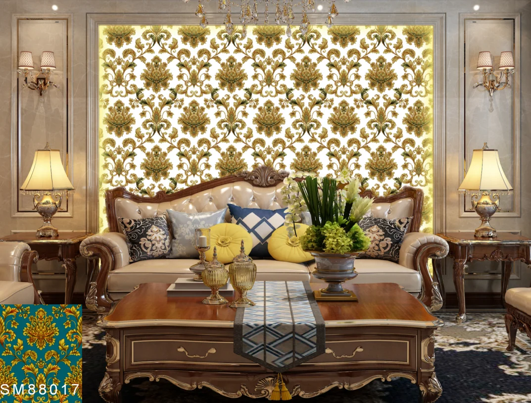 China Designs Deep Embossed Chinese Painting Wallpaper, 3d Geometric Wallpaper China