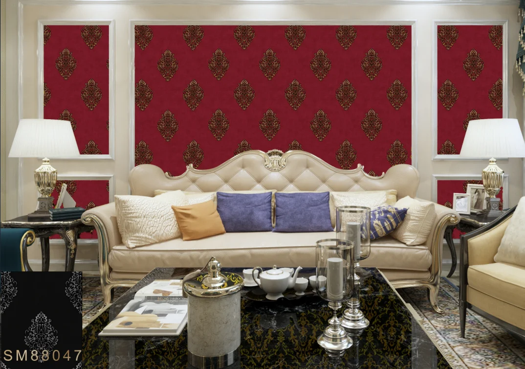 China Designs Deep Embossed Chinese Painting Wallpaper, 3d Geometric Wallpaper China