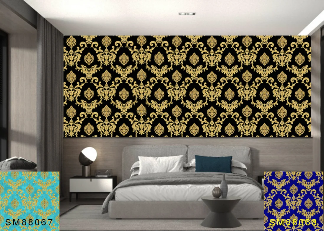China Designs Deep Embossed Chinese Painting Wallpaper, 3d Geometric Wallpaper China