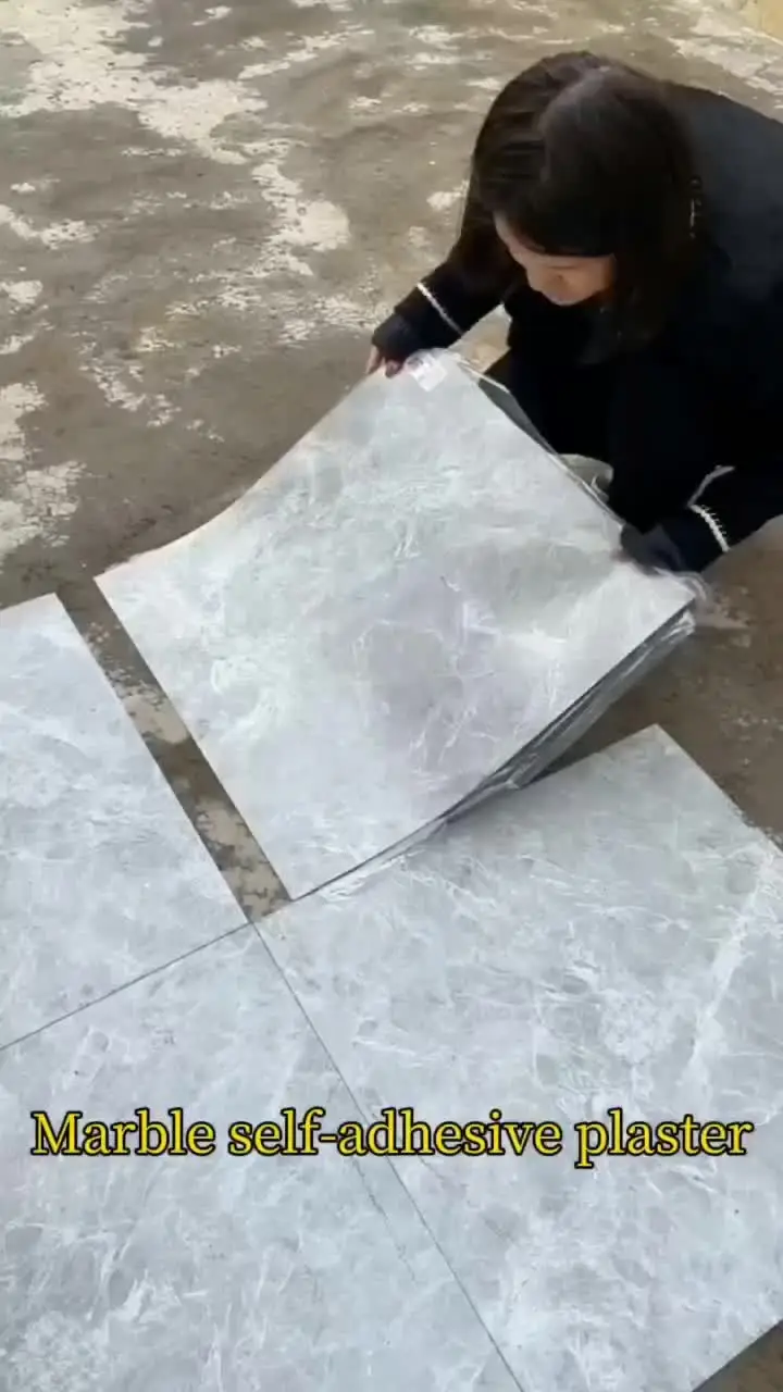 Best-Selling 600*600mm PVC Floor Sticker 1mm Wear Resistant Indoor Marble Design for Bedroom Garage Graphic Design