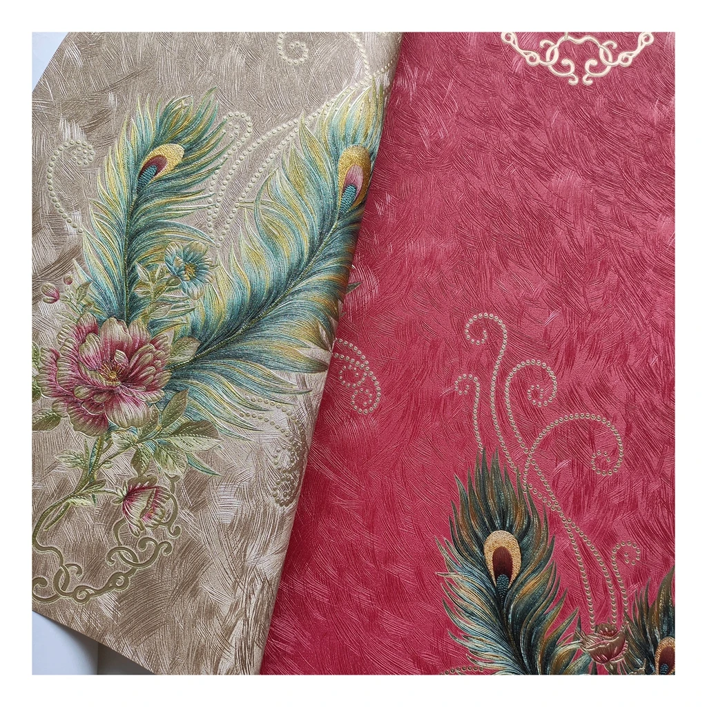 High Quality 3D Floral Wallpaper for House Decoration Modern PVC Vinyl Soundproof Waterproof 10m Length Free Sample From China