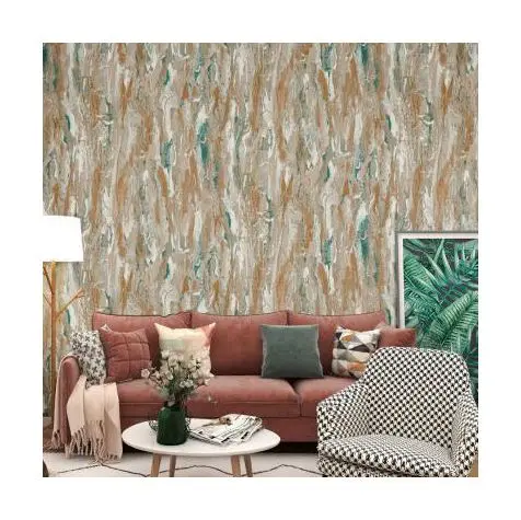 3D Bedroom Decoration Wall Paper Factory Interior Waterproof PVC Home Gold Foil Wallpaper