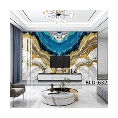 Hot Sale Good Quality 3D Printing 1220*2440*PVC Marble Panel for Wall Decoration