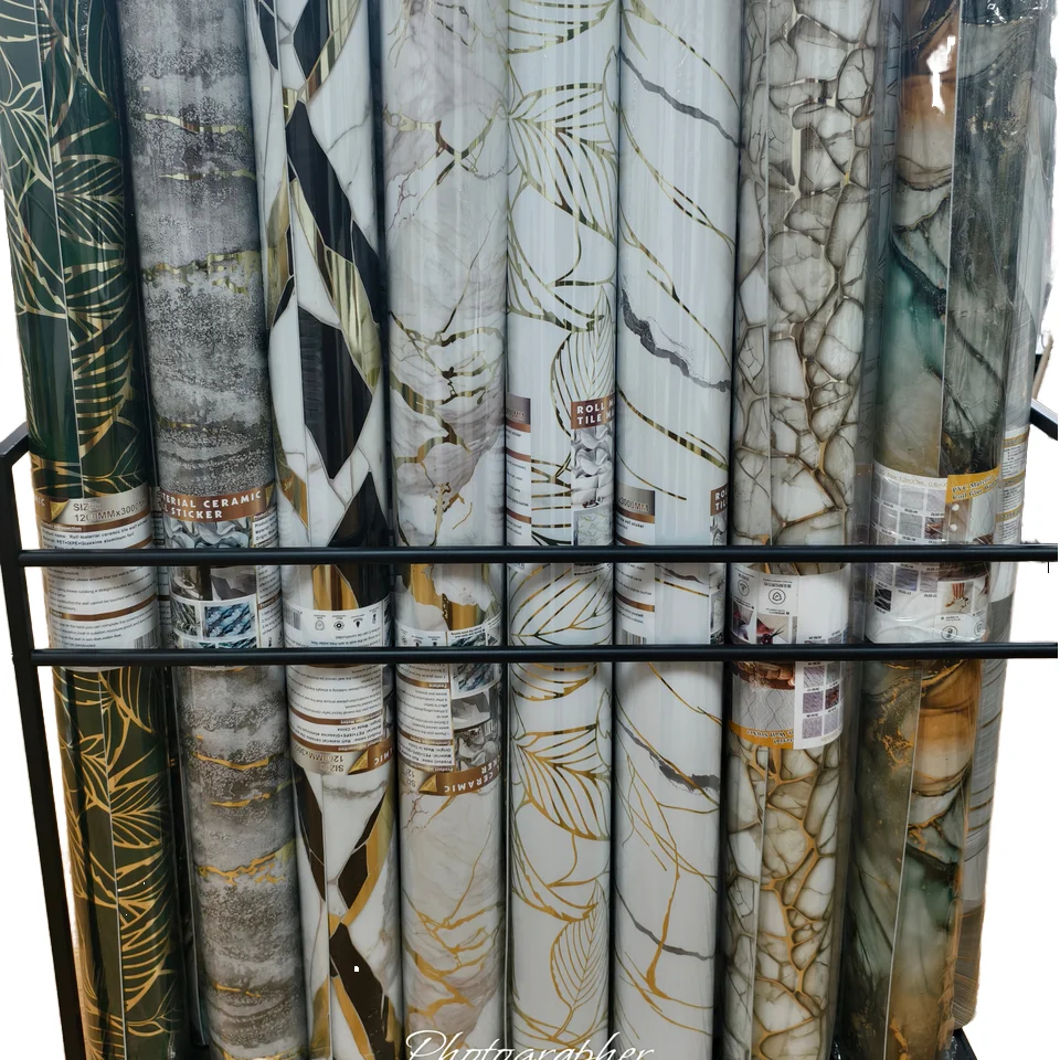 Floral Marble PVC Adhesive Wallpaper Sticker Peel Stick Easy Installation for Bedroom Living Room Hotel Kids Furniture Free