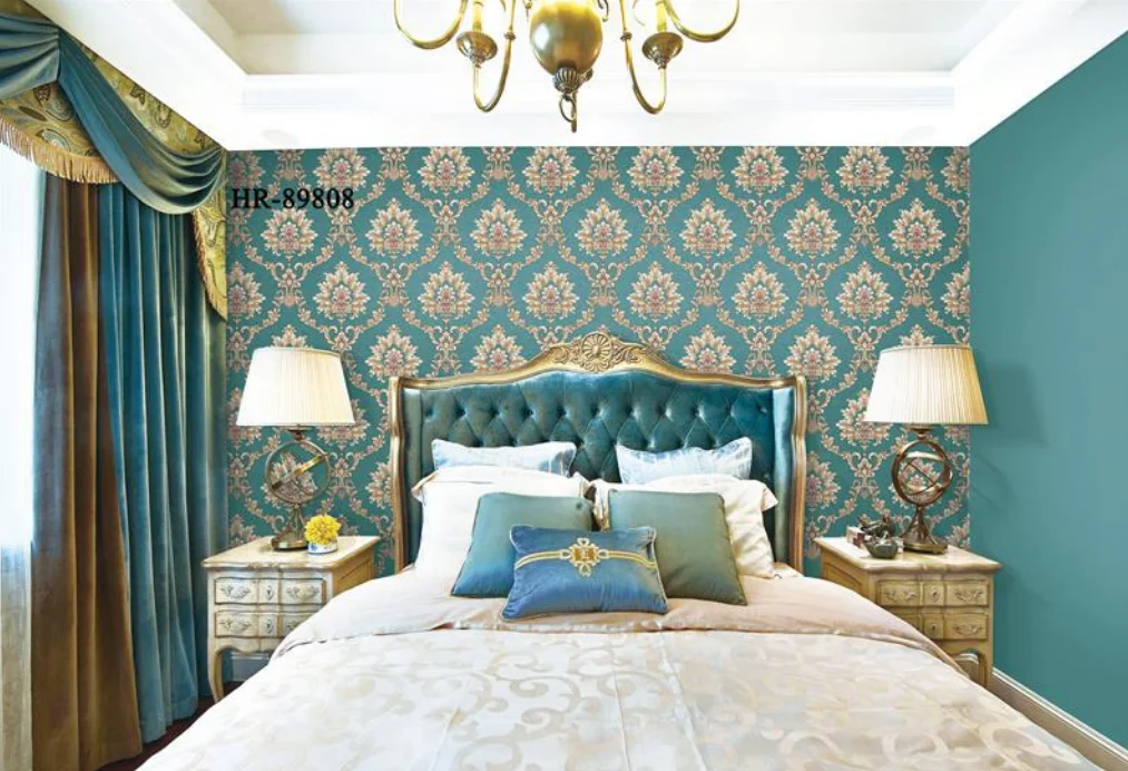 2022 Hot Sale Golden Foil 3D Flower Wallpaper Modern Designs for Home and Bedroom Waterproof Bright Free Sample From China