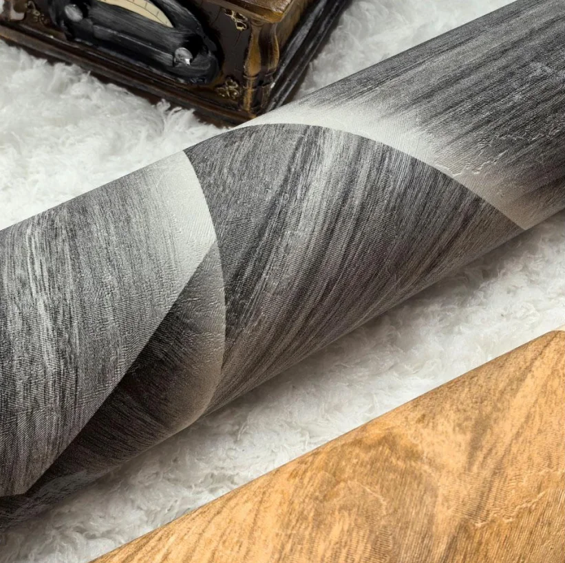 Best Selling 53cm PVC Wallpaper Black Geometric Textured Wall Waterproof 3D Design Luxury Bedroom Made Interior Wall Household