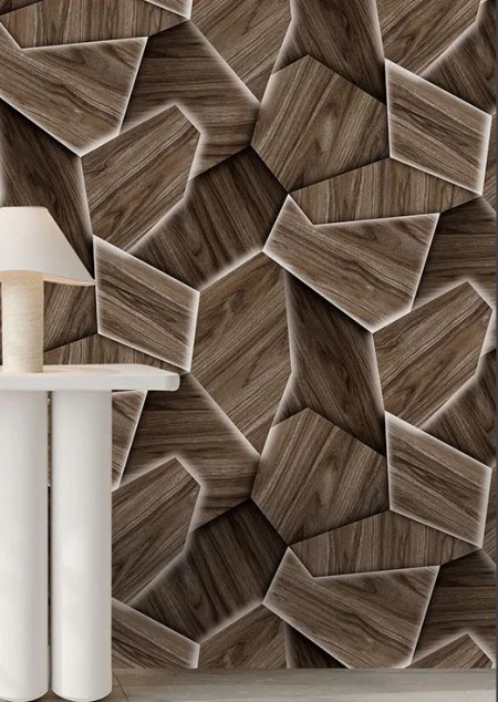 Best Selling 53cm PVC Wallpaper Black Geometric Textured Wall Waterproof 3D Design Luxury Bedroom Made Interior Wall Household