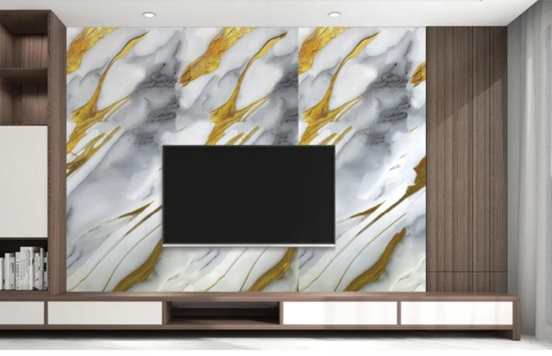 Best Sale Self-Adhesive PVC Gold 30*60 Marble Wall Sticker Waterproof for Kitchen and Hotel Moisture-Proof