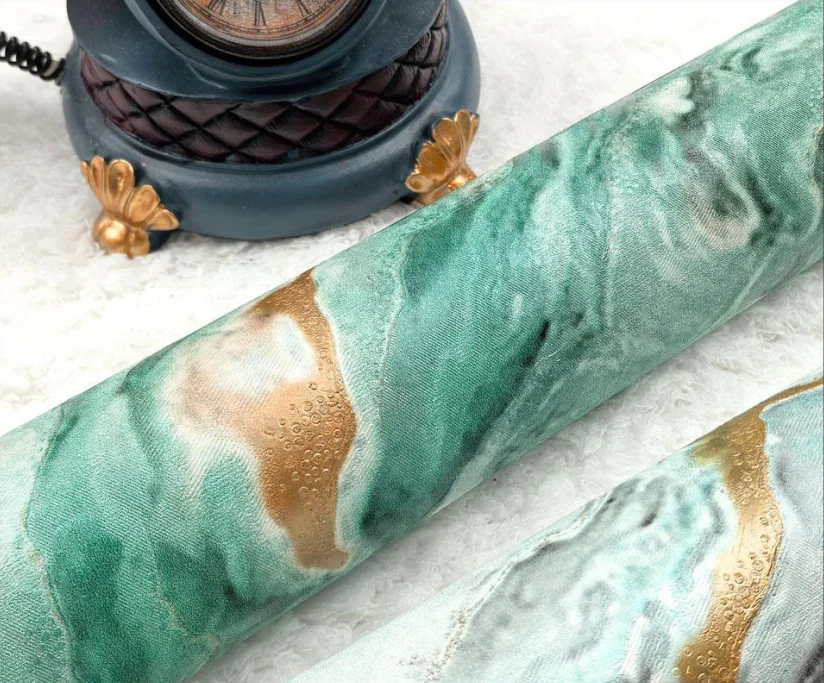 Best Selling Textured Green Nature Wall Waterproof 3d 53cm Pvc Wallpaper for Bedroom Walls,luxury Wallpaper Made in China