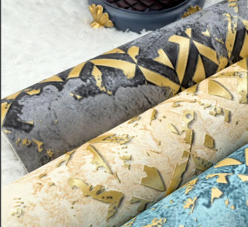 Best Selling White Geometric Textured Wall Waterproof 3d 53cm Pvc Wallpaper for Bedroom Walls,luxury Wallpaper Made in China