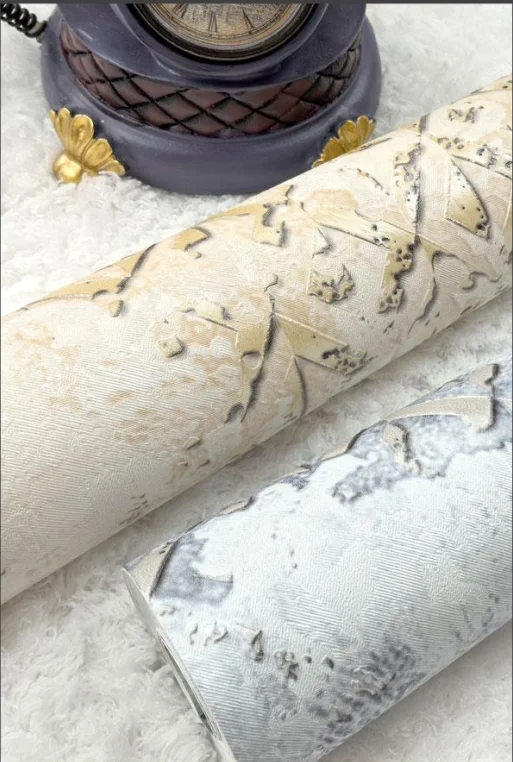 Best Selling White Geometric Textured Wall Waterproof 3d 53cm Pvc Wallpaper for Bedroom Walls,luxury Wallpaper Made in China