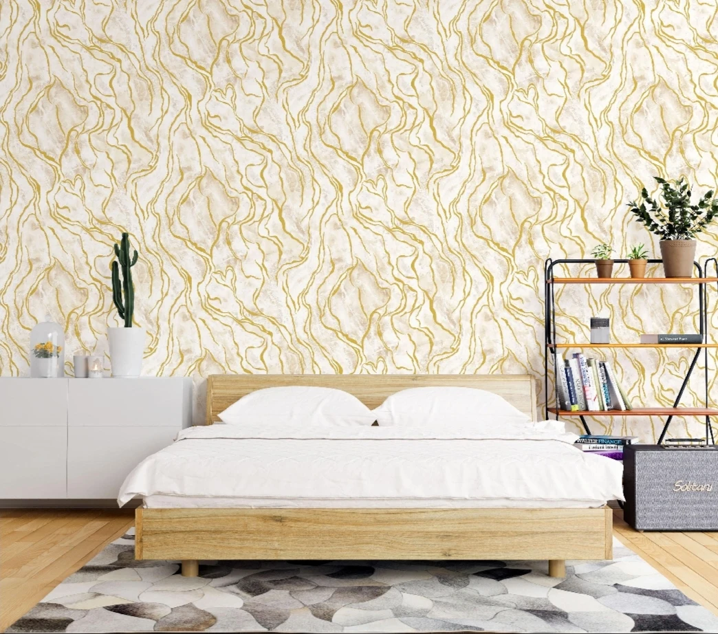 Flash Sale Modern Embossed PVC Waterproof Wallpaper New Design for Living-room and Hotel