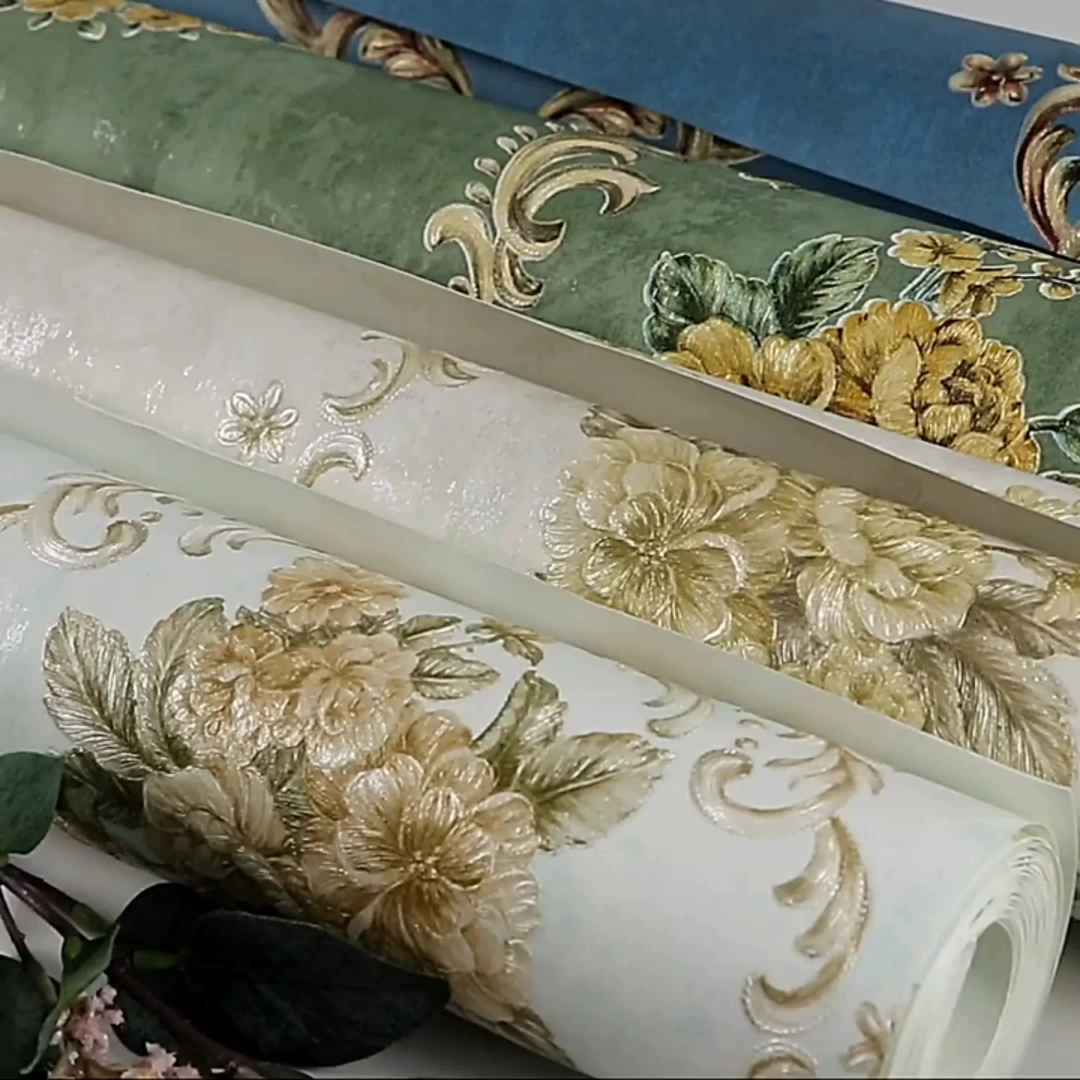 Modern Floral Embossed Waterproof Wallpapers Best Price Home Decoration Rolls Classic Style Producer