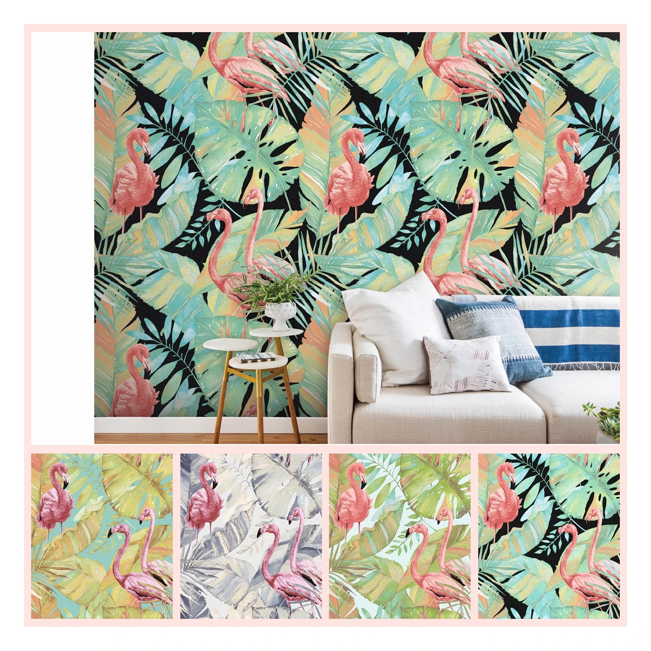 Natural World Floral Bird Wallpaper Modern Kids' Interior Wall Decor Waterproof Soundproof 10m Household Entertainment Use