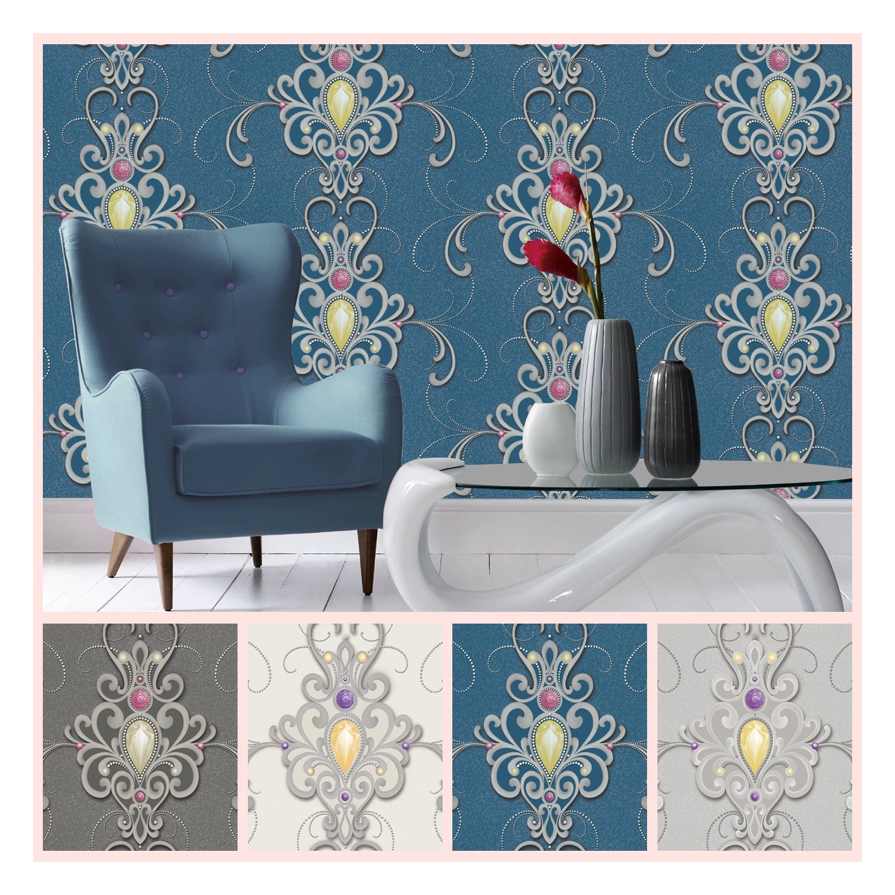 Natural World Floral Bird Wallpaper Modern Kids' Interior Wall Decor Waterproof Soundproof 10m Household Entertainment Use