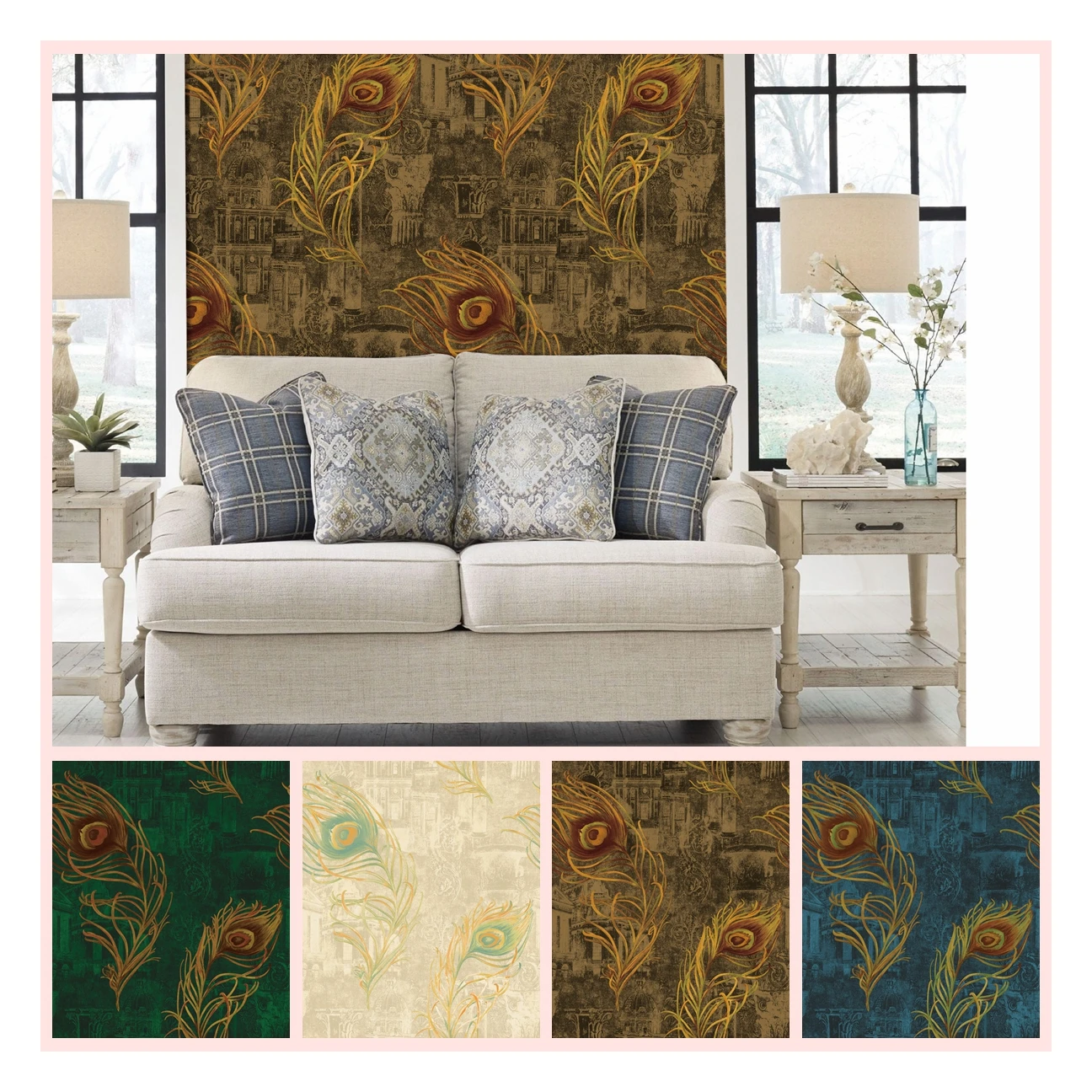 Natural World Floral Bird Wallpaper Modern Kids' Interior Wall Decor Waterproof Soundproof 10m Household Entertainment Use