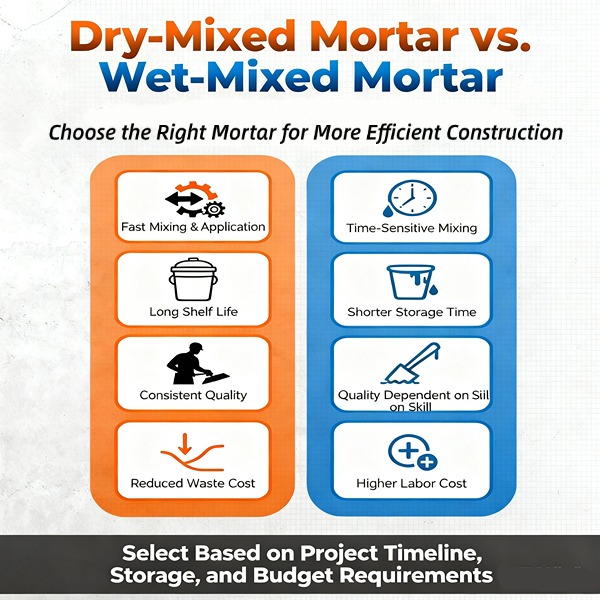 Dry-Mixed Mortar vs. Wet-Mixed Mortar : Choose the Right Mortar for More Efficient Construction
