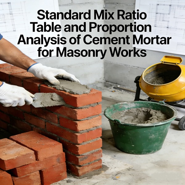 கொத்து வேலைகளுக்கான சிமென்ட் மோர்டாரின் நிலையான கலவை விகித அட்டவணை மற்றும் விகிதாச்சார பகுப்பாய்வு