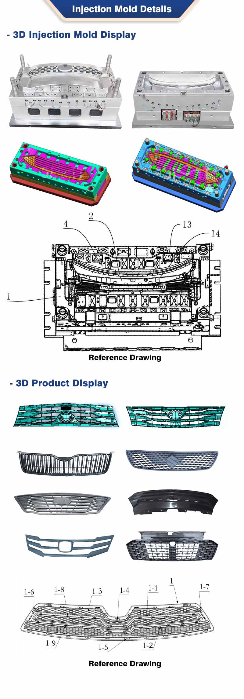 cooling grill injection mold