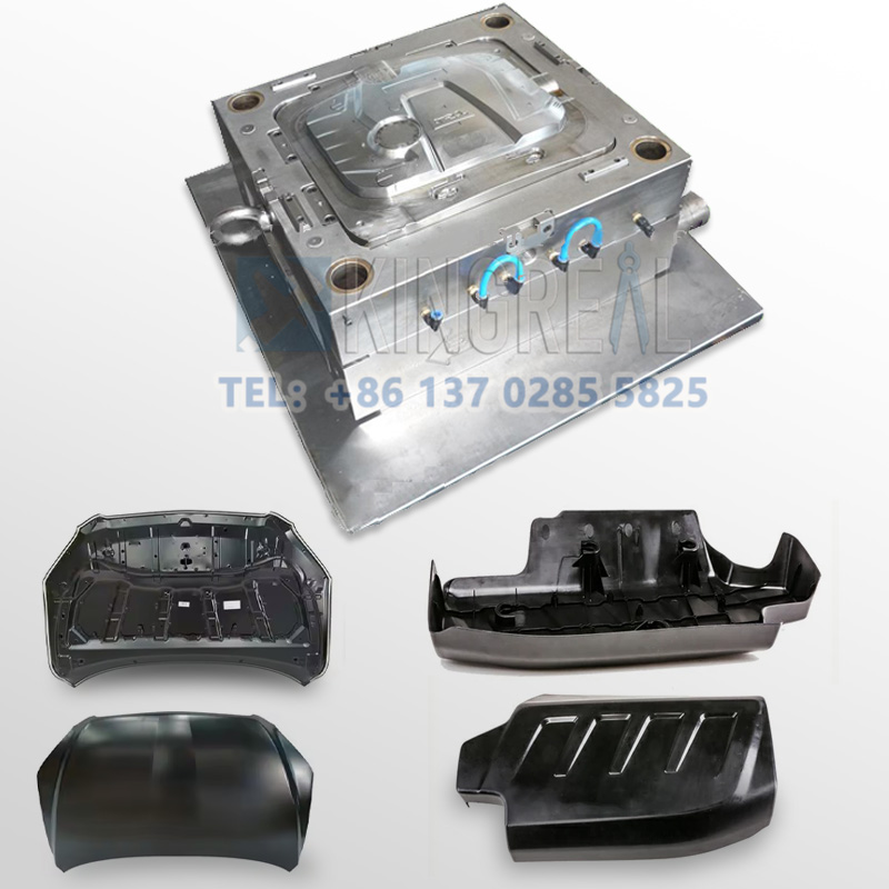 What structures does the motor cover injection mold consist of?