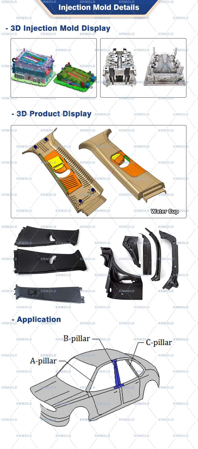 plastic pillar car part injection mould