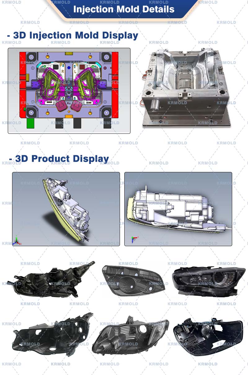headlight auto lamp housing plastic mold
