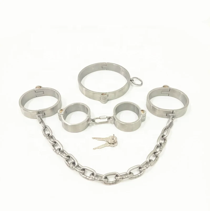 Black Emperor New Style Edelstahl Halsband Handgelenk Knöchel 3-teiliges Set BDSM Fetischismus Sexspiel Erwachsenes Sexspielzeug Großhandel