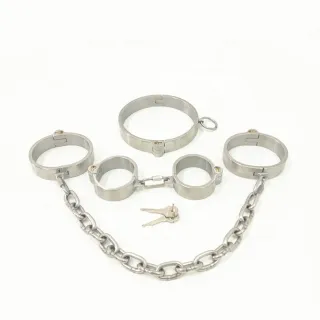 Black Emperor New Style Edelstahl Halsband Handgelenk Knöchel 3-teiliges Set BDSM Fetischismus Sexspiel Erwachsenes Sexspielzeug Großhandel