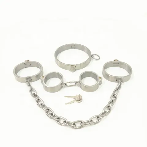 Black Emperor New Style Stainless Steel Collar Wrist Ankle 3-piece Set BDSM Fetishism Sex Game Adult Sex Toy Wholesale