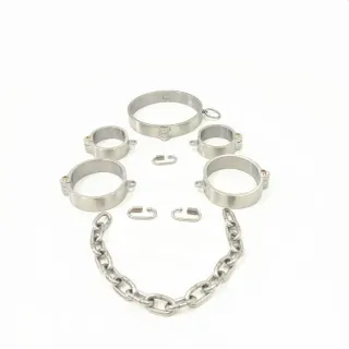 Black Emperor New Style Edelstahl Halsband Handgelenk Knöchel 3-teiliges Set BDSM Fetischismus Sexspiel Erwachsenes Sexspielzeug Großhandel