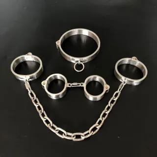 Black Emperor New Style Edelstahl Halsband Handgelenk Knöchel 3-teiliges Set BDSM Fetischismus Sexspiel Erwachsenes Sexspielzeug Großhandel
