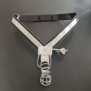 ブラックエンペラー男性貞操帯コックケージステンレススチールメタル貞操帯ストラップパンツBDSM男性ボンデージ用セックス製品