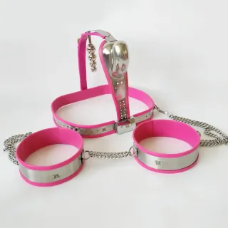 Edelstahl BDSM Bondage Kit Keuschheitsgürtel für Männer Hosen Analplug Oberschenkelring Keuschheitsgürtel aus Metall Peniskäfig Sexspielzeug für Männer