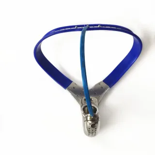 316L Edelstahl Männlich Blau Keuschheitsgürtel Cock Cage Bondage Gerät Peniskäfig Männer Keuschheitsgürtel Hosen Gerät Gesperrt Sex Spielzeug