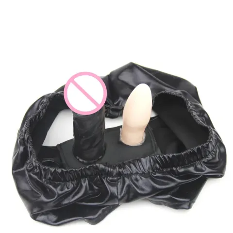 13.5CM Long Dildo Briefs Masturbation Female Black Shorts Underwear Briefs with Dildo Plugs&anal Plug Adult Sex Toy