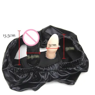 13.5CM ロングディルドブリーフ オナニー 女性用 ブラック ショーツ 下着 ブリーフ ディルド プラグ&アナルプラグ付き 大人のセックス玩具