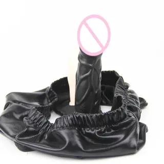 13.5CM ロングディルドブリーフ オナニー 女性用 ブラック ショーツ 下着 ブリーフ ディルド プラグ&アナルプラグ付き 大人のセックス玩具